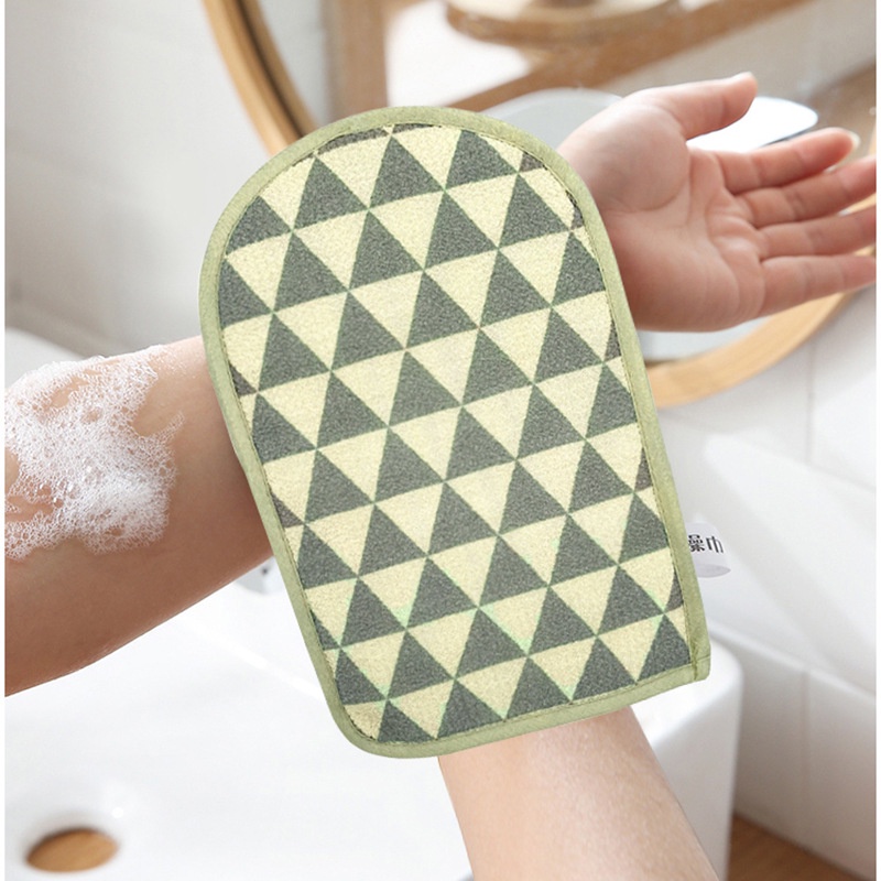 Găng tay tẩy tế bào chết, bao tay tắm tạo bọt với 2 mặt dày dăn, tiện dụng 88330