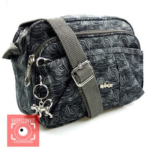 Túi đeo chéo dáng ngang hoa tiết vân thời trang logo Kipling