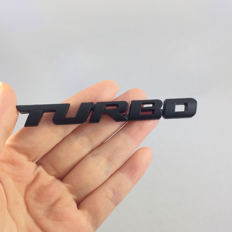 Logo biểu tượng bằng kim loại thiết kế chữ Turbo trang trí xe hơi độc đáo
