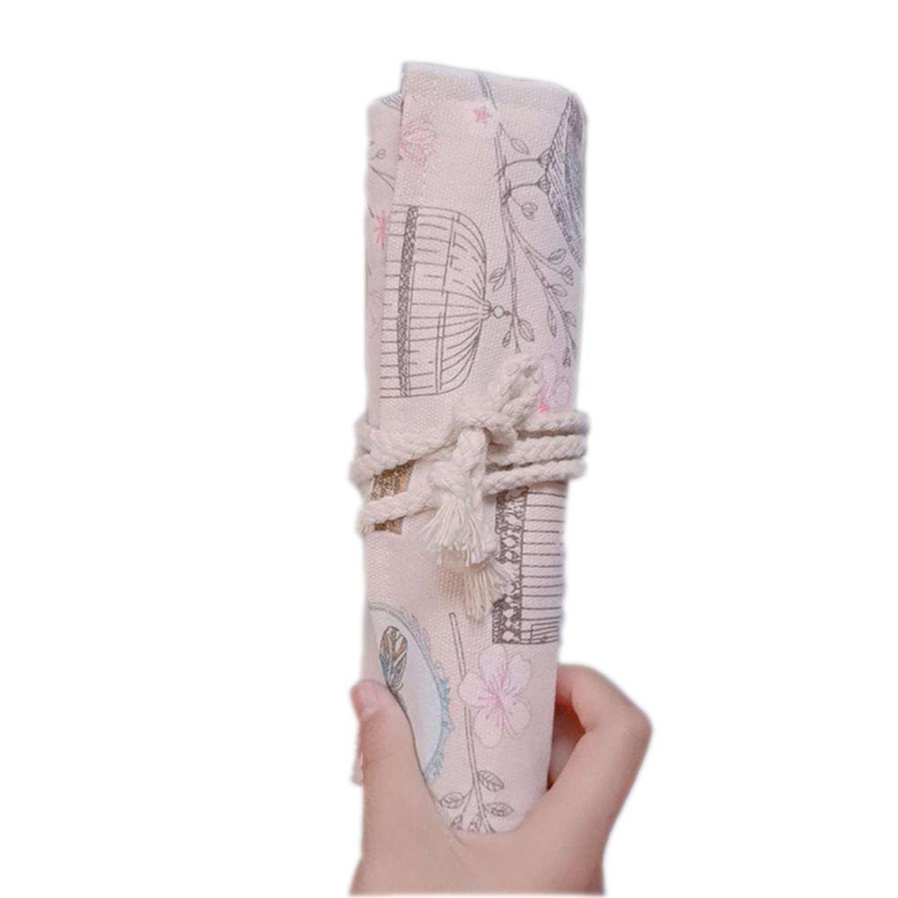 Túi Đựng Bút 12 / 18 / 24 / 36 / 48 / 60 / 72 Lỗ Bằng Vải Canvas Nhiều Màu Dễ Thương Ốp