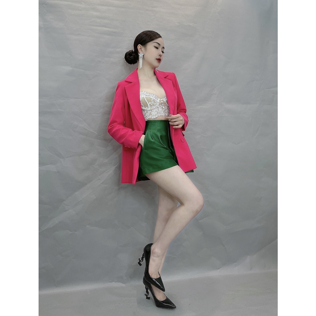 Áo vest hồng đậm dài tay AV095