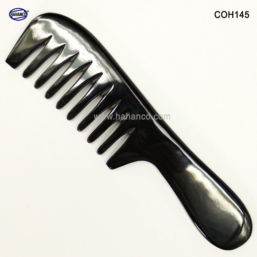 Lược Sừng massage đầu giúp lưu thông máu - COH145  - Răng thưa -Horn Comb of HAHANCO - Chăm sóc sức khỏe