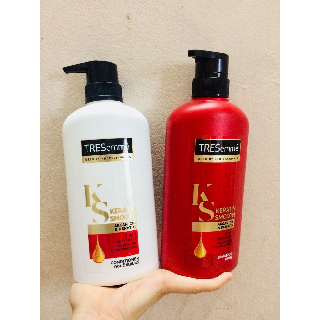 Cặp dầu gội + xả Tresemme Keratin Smooth