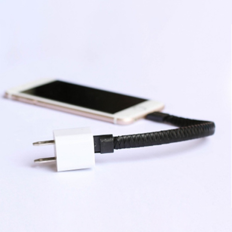 Dây Cáp Sạc Truyền Dữ Liệu Micro USB Dạng Vòng Đeo Tay Bằng Da Nhỏ Gọn Dành Cho Iphone 6 6s Android Type-C