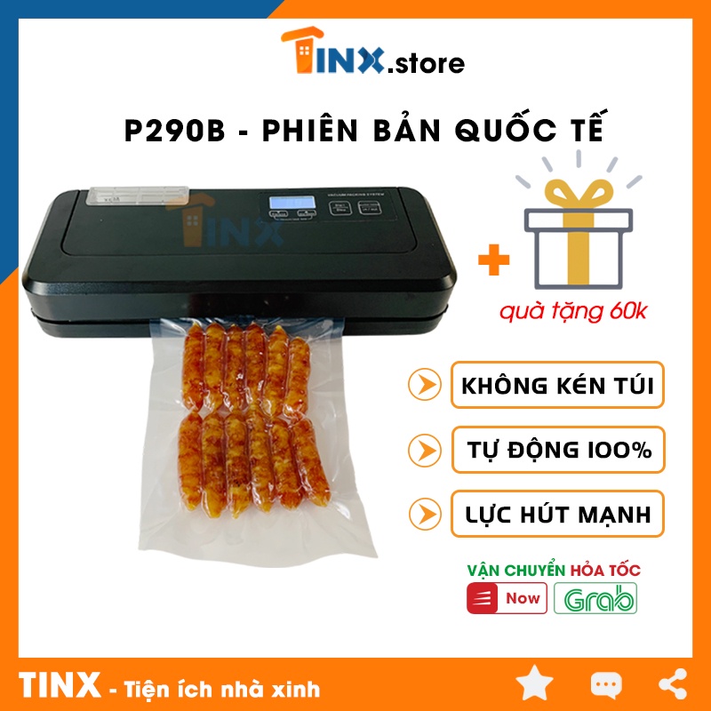 Máy hút chân không tự động không kén túi P290B - Máy hàn miệng túi mini hút mọi loại túi dùng cho gia đình