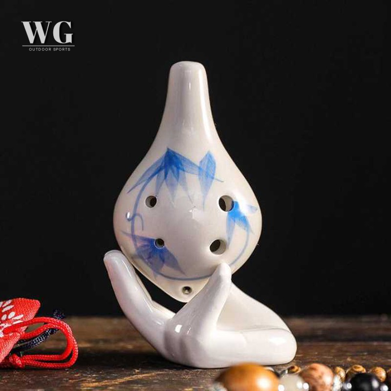 Kèn Ocarina 6 Lỗ Họa Tiết Lá Tre Cho Người Mới Bắt Đầu