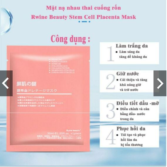 Mặt Nạ Tế Bào Gốc Nhau Thai Cuống Rốn Nhật Bản