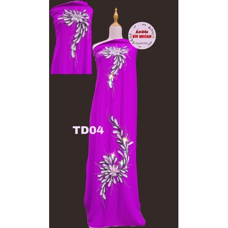 Vải áo dài tằm ý đính đá