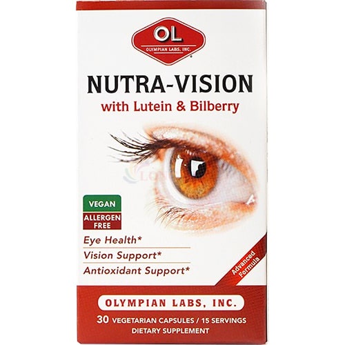 Viên uống Olympian Labs Nutra - Vision With Lutein & Bilberry hỗ trợ tăng cường thị lực