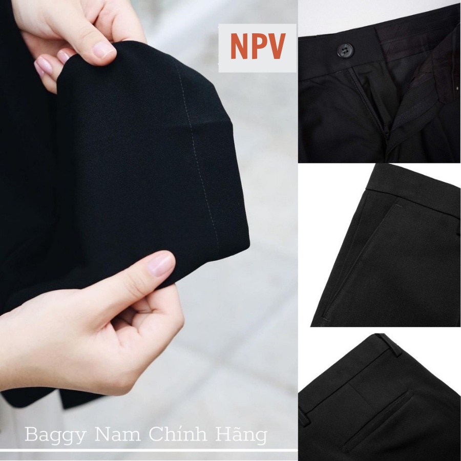 Quần baggy nam âu ống côn hàn quốc NPV vải lụa co giãn,quần tây nam không nhăn, không xù, trẻ trung