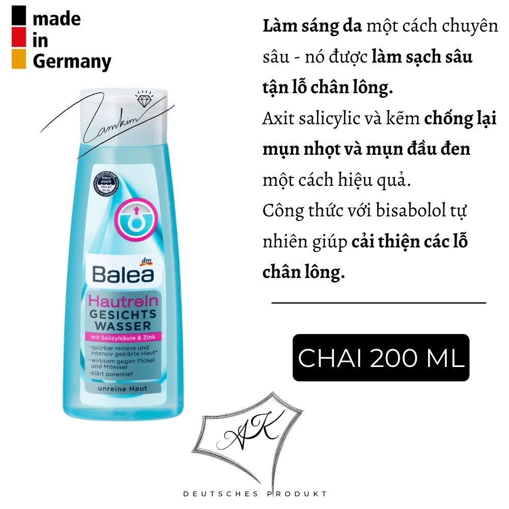 Tẩy trang Balea - hàng nội địa Đức - sạch sâu, thông thoáng lỗ chân lông