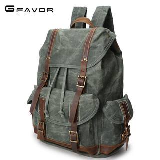G-Favor Balo vải canvas phối da bò cao cấp - Mẫu 5256