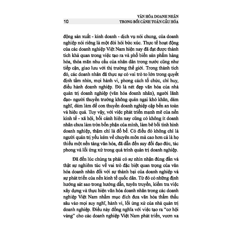 Sách - Văn Hóa Doanh Nhân Trong Bối Cảnh Toàn Cầu Hóa