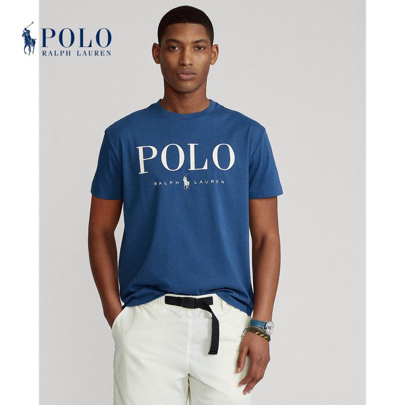 Áo thun cotton cổ tròn Ralph Lauren cổ điển cá tính cho unisex