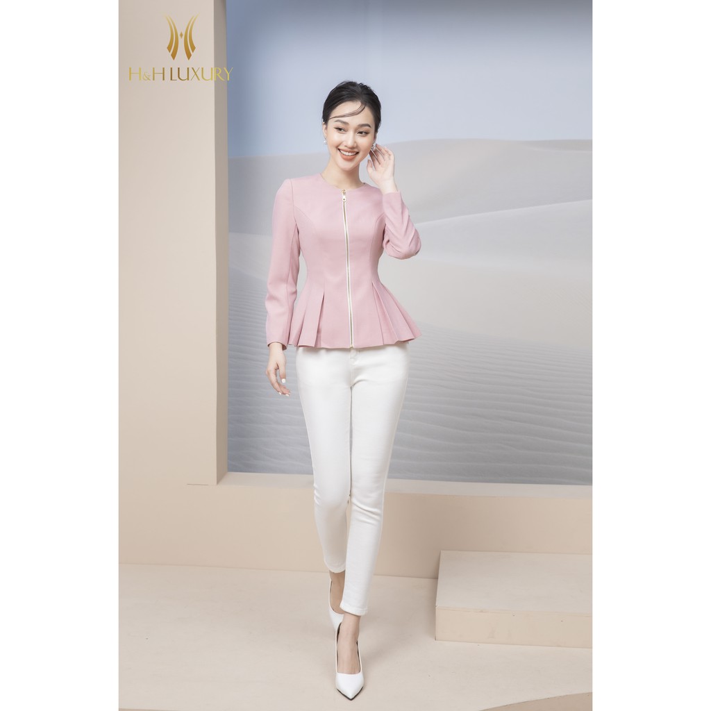 Jean nữ đẹp H&H Luxury - Quần skin trắng vải mềm ôm dáng - Thiết kế công sở cạp cao
