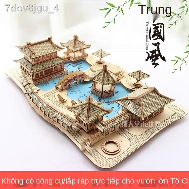 Trò chơi ghép hình 3D ba chiều bé trai và gái trẻ em làm bằng tay kiểu Trung Quốc mô lắp ráp xây dựng đồ trí tuệ g