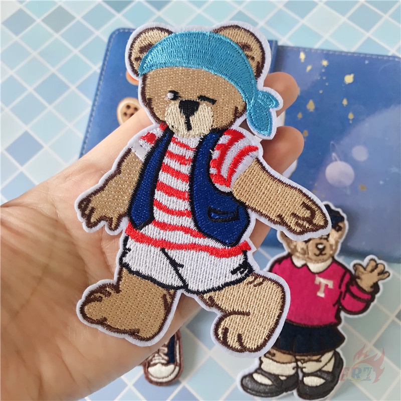 1 Sticker Ủi Thêu Hình Gấu Hoạt Hình 02: Leisure Time