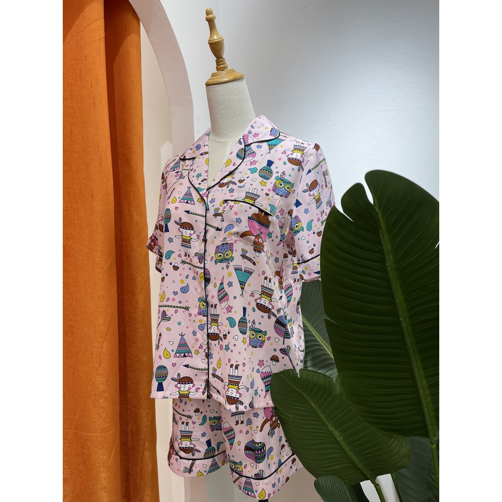 VIBES Đồ Bộ Pijama Mặc Nhà Owl Pink Py Set