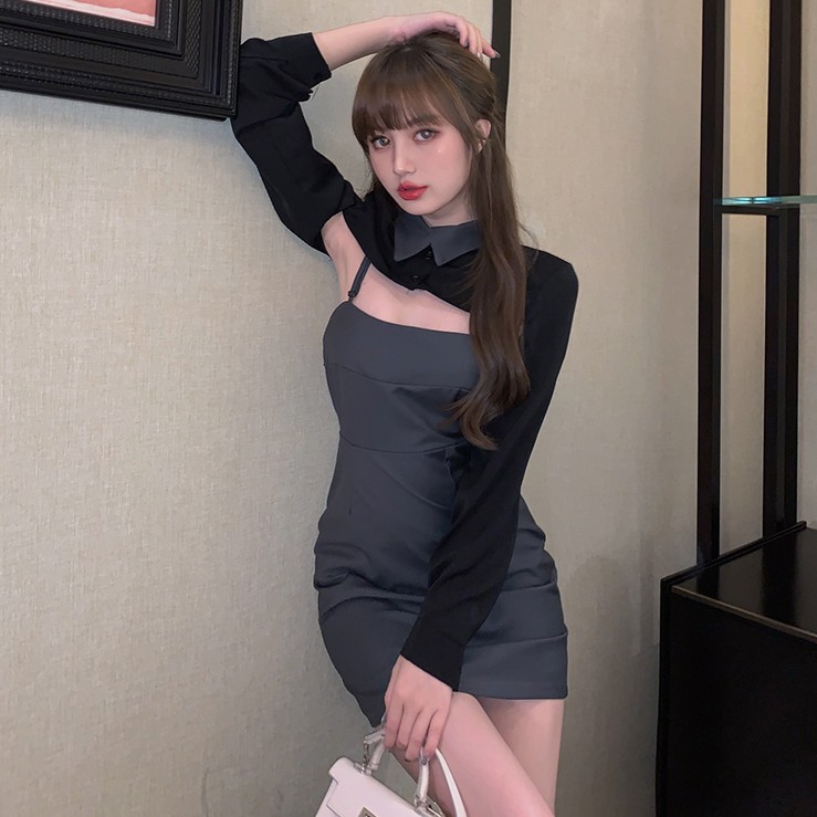Đầm dáng ôm tay dài mini Emilyshop