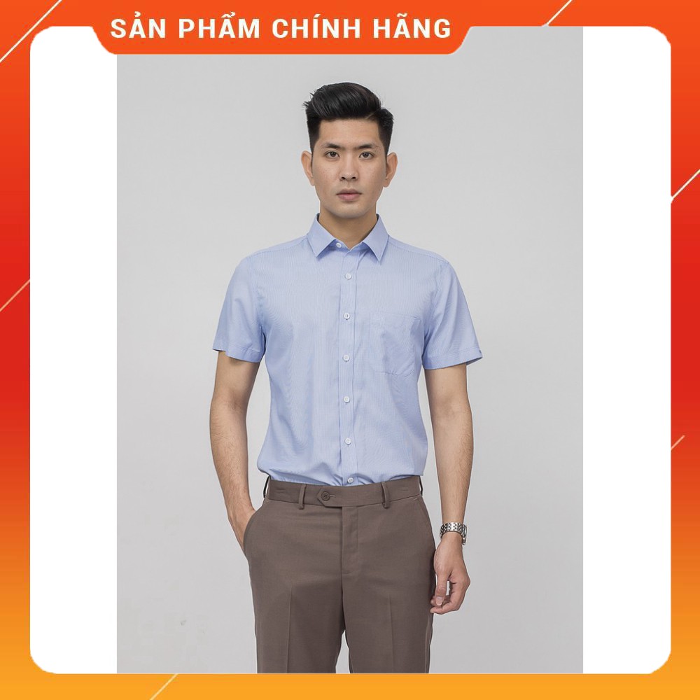 (Thời trang Aristino) Áo sơ mi ngắn tay Aristino ASS045S9 màu Xanh kẻ sọc trắng