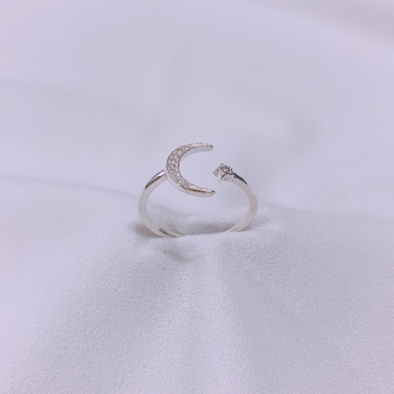 Nhẫn trăng sao dạng hở LINH MIU SILVER, Nhẫn nữ bạc ta