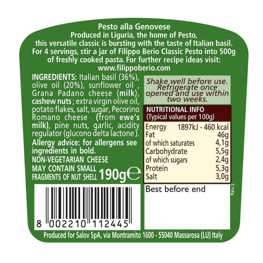 Sốt Pesto Filippo Berio 190g