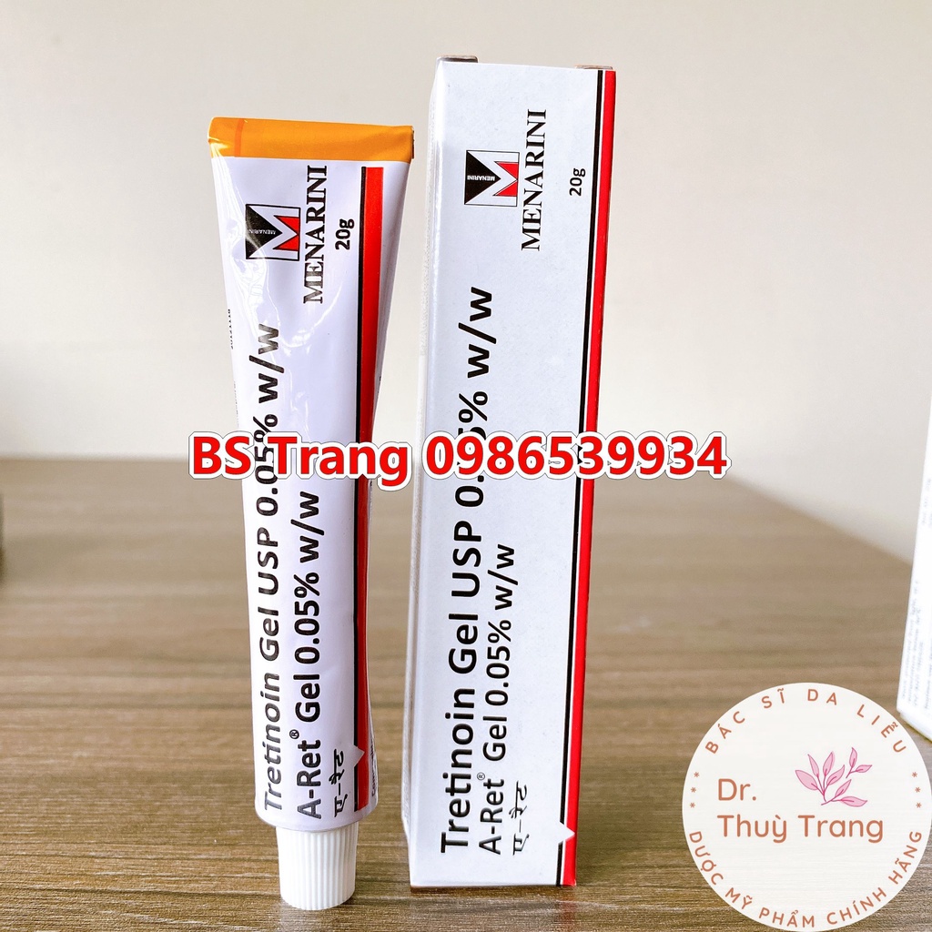 Tretinoin Aret Ấn Độ 0,025% - 0.05% - 0.1% Dạng Gel USP giảm mụn ẩn mụn đầu đen tái tạo da trẻ khỏe hiệu quả