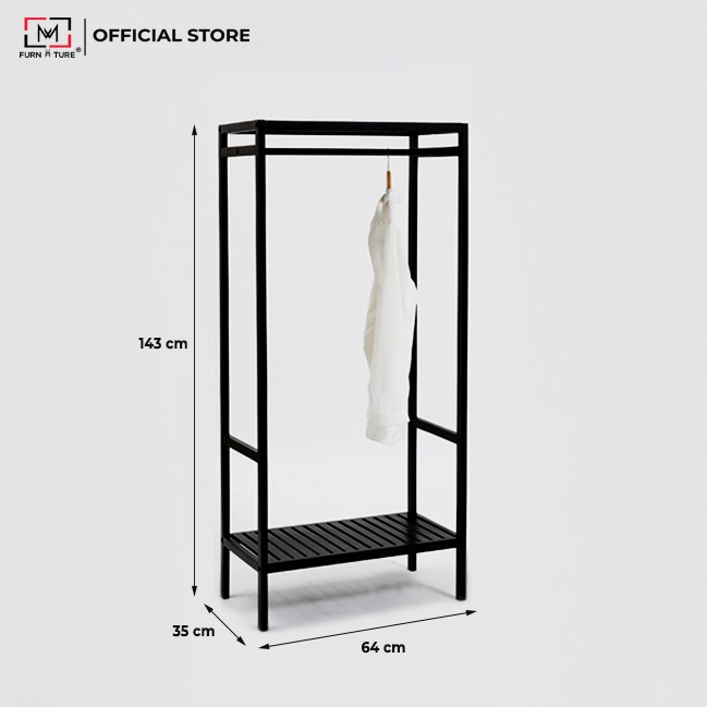 Tủ treo quần áo lắp ráp hàn quốc màu gỗ thương hiệu MW FURNITURE - Shelf hanger - Nội thất căn hộ