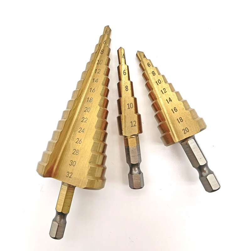 Mũi Khoan Lỗ Hình Nón 4-32mm HSS Bằng Thép Titan Mạ Titan Tốc Độ Cao