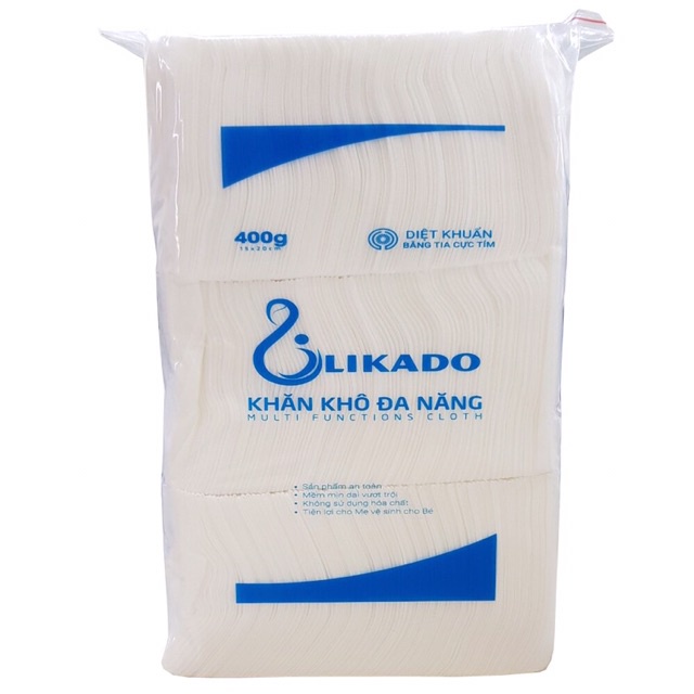 Khăn Khô Đa Năng LIKADO Không Sơ Cho Bé 400g