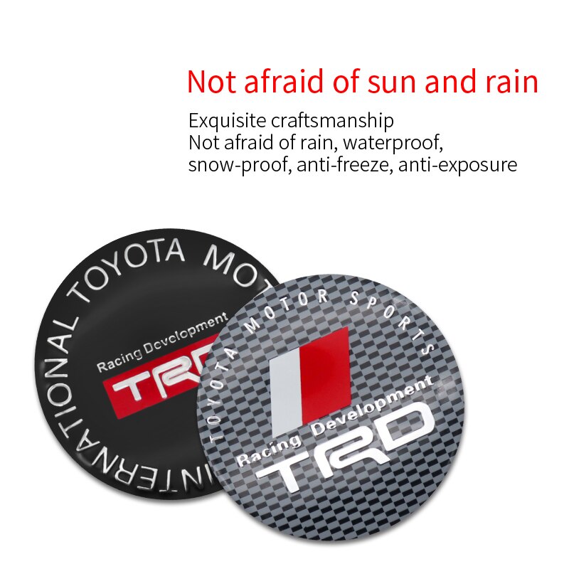 Bộ 4 Miếng Dán 56mm Trang Trí Trục Bánh Xe Hơi Toyota RAV4 Yaris Corolla C-HR Vios Camry