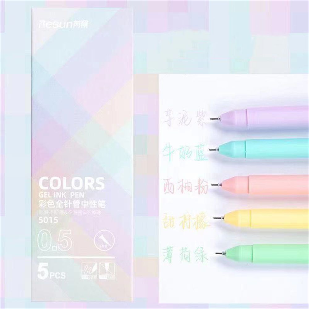 Set 5 Bút Bi Ngòi 0.5mm Nhiều Màu Sắc Dùng Làm Quà Tặng Cho Học Sinh