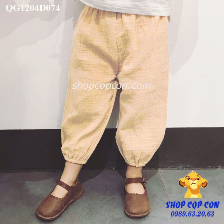 Quần alibaba bé gái chất đũi siêu mát