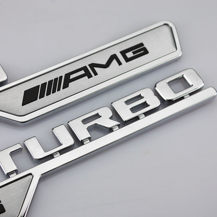 Bộ 2 miếng dán logo turbo cho xe Mercedes Benz