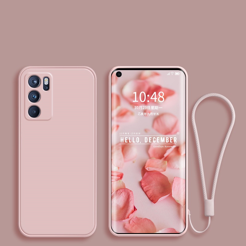 Ốp Điện Thoại Silicon Có Dây Đeo Cho OPPO Reno 6 Pro Plus 5G A16 A15 A12 Reno 6Z