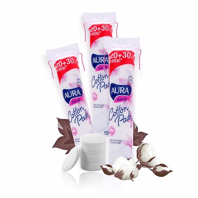 Combo 3 Bông tẩy trang Aura 150 miếng