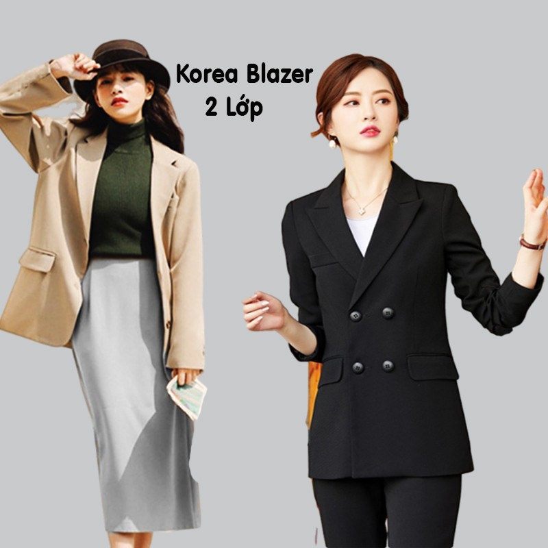 Áo Vest Nữ 2 lớp Thời trang xuất khẩu Hàn Quốc , Áo Blazer Nữ Korea Hot Trend (video/ảnh thật/sẵn)