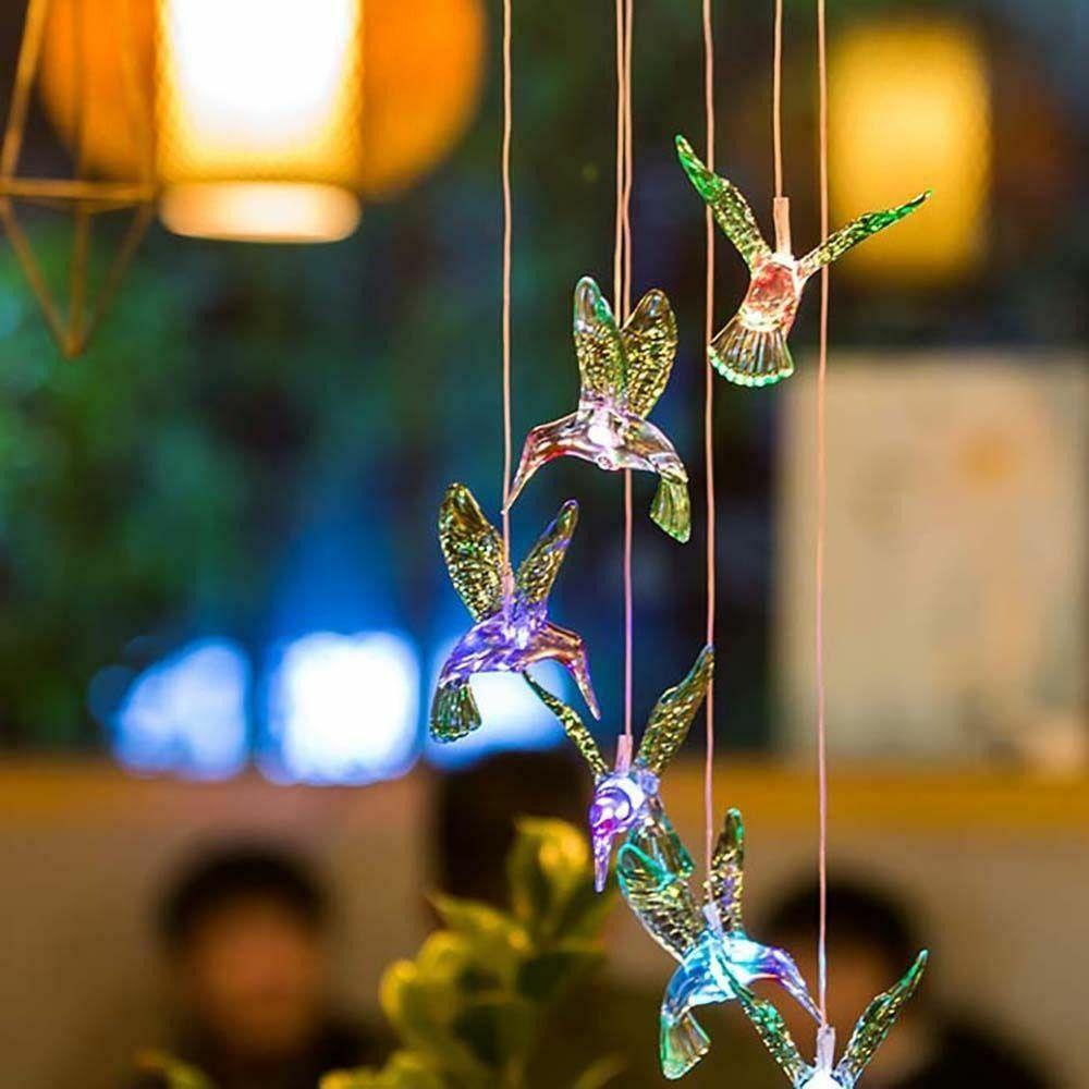 PATRICIA Chuông Gió Sử Dụng Năng Lượng Mặt Trời Chống Thấm Nước Thay Đổi Màu Sắc Trang Trí Nhà Cửa Sân Vườn