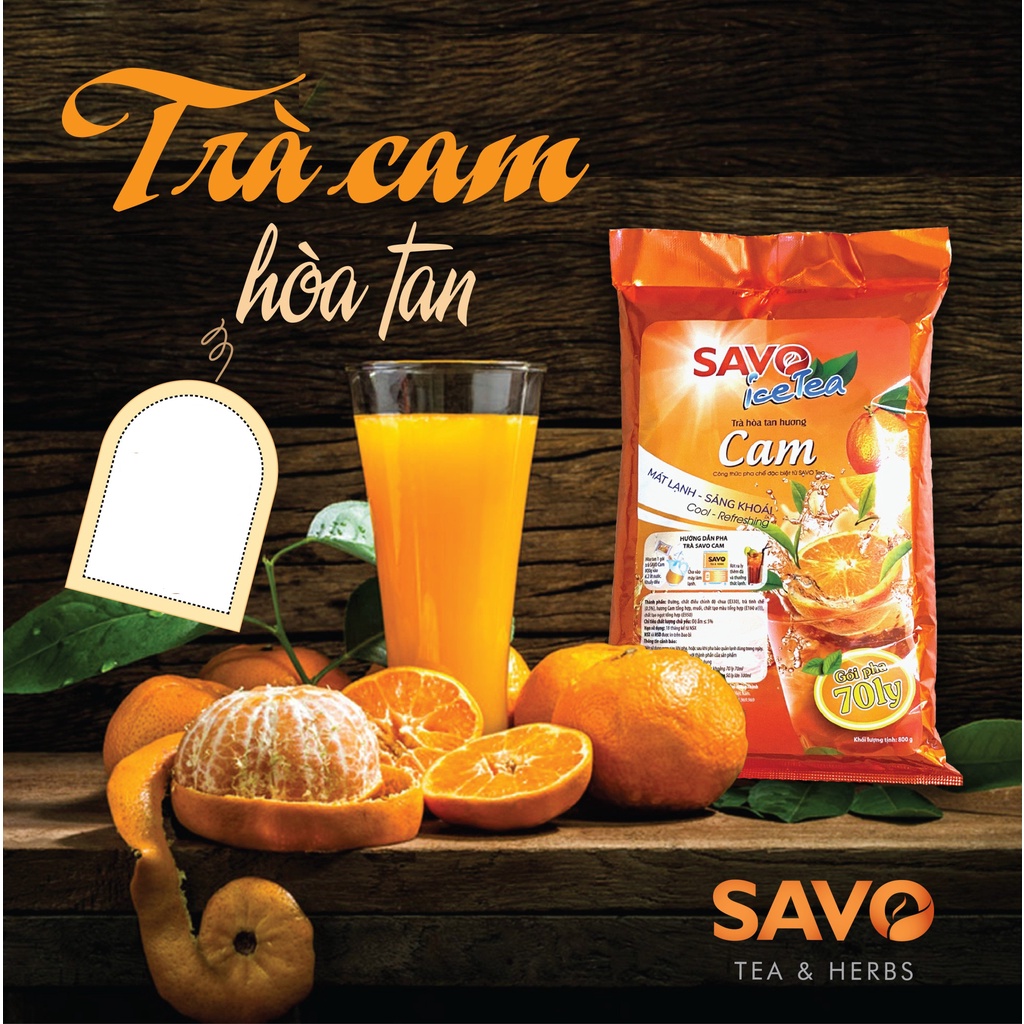 Trà Cam Hòa Tan SAVO  bổ sung Vitamin C