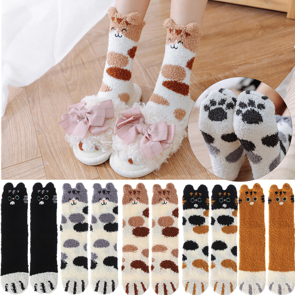 Tất Chân Giữ Ấm In Hình Chân Cún Đáng Yêu