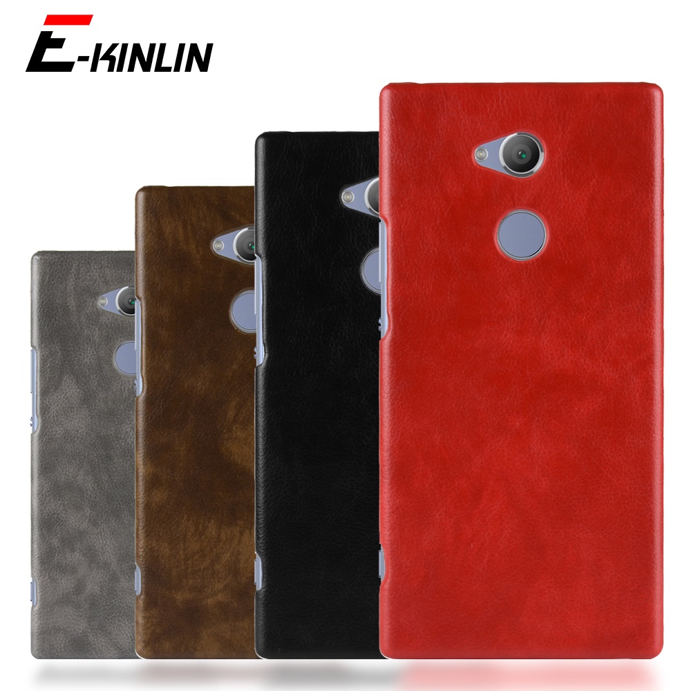 Ốp Điện Thoại PC Cứng Phối Da PU Sang Trọng Chống Sốc Cho Sony Xperia XA2 Plus Ultra XZ2 Premium XZ3 L4 L3