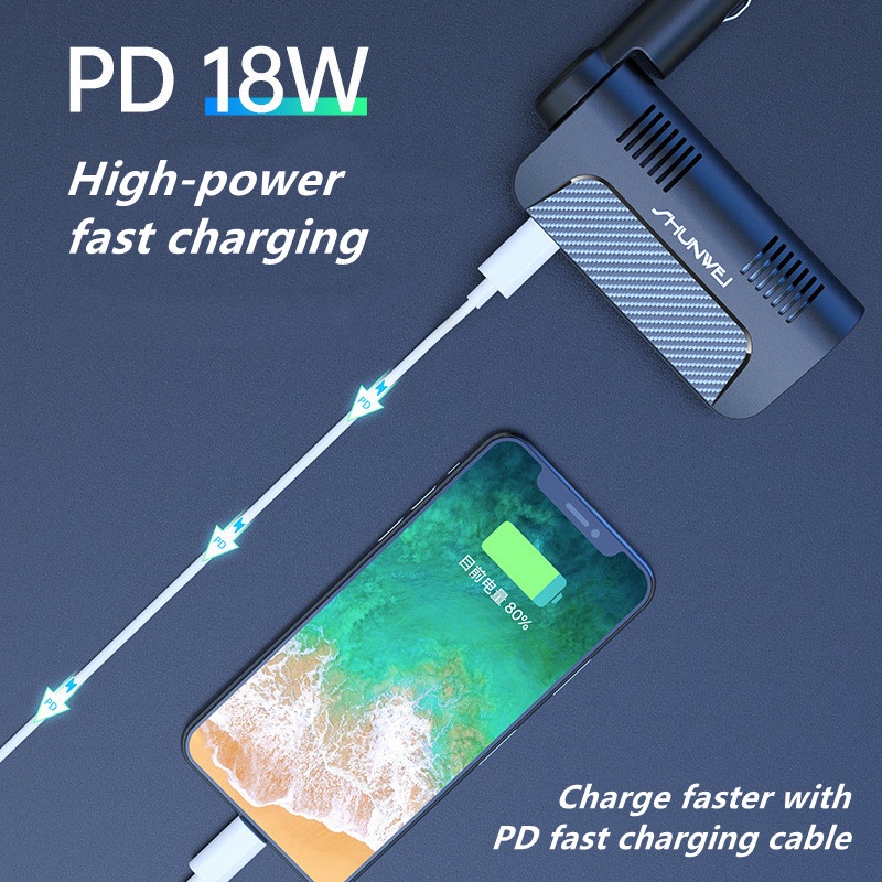 120W Tẩu Sạc Nhanh Tẩu sạc nhanh ô tô PD 18W PD TYPE-C QC3.0 Cho táo Laptop Cổng USB * 3+PD+Cigarette