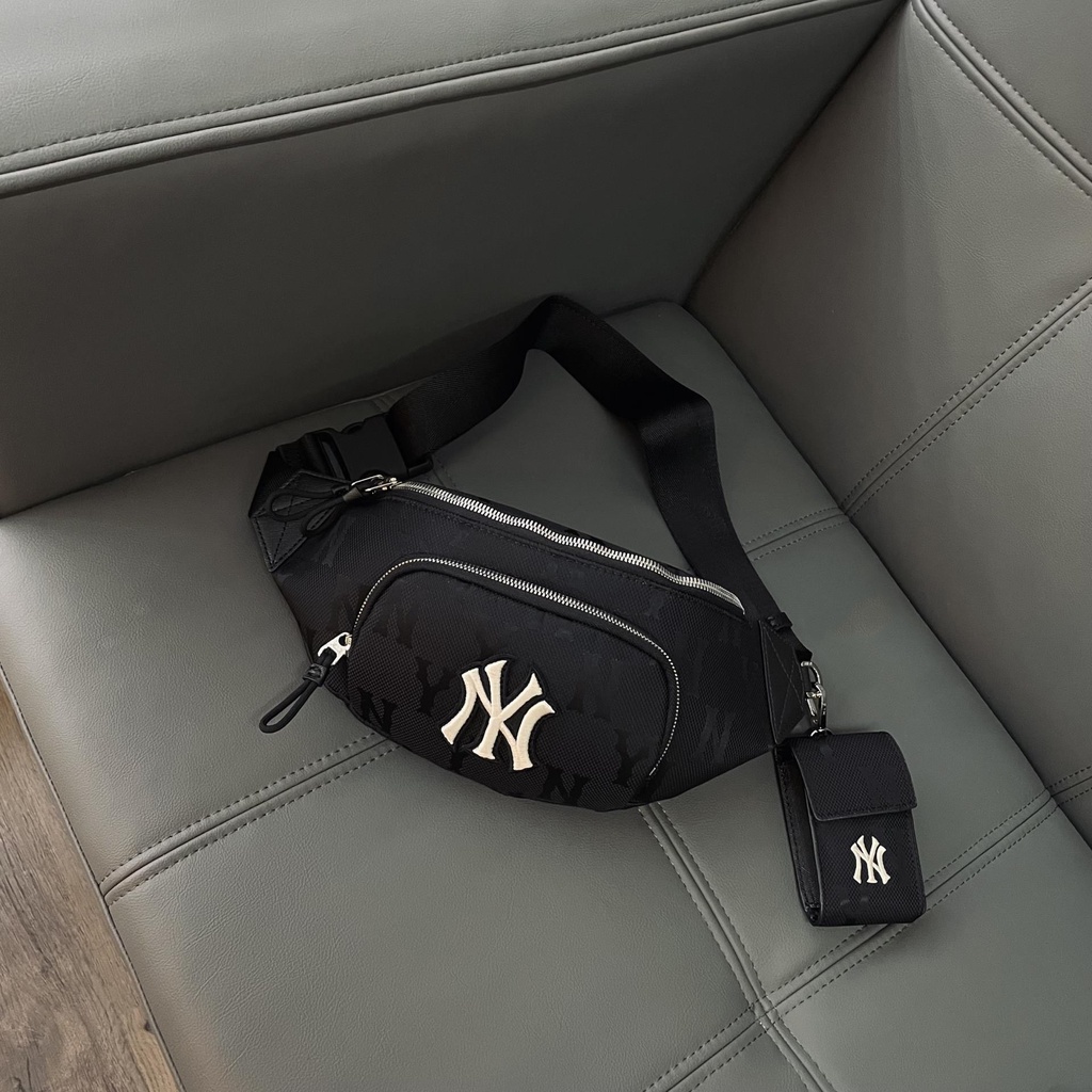 Túi Bao tử MLB Monogram Nylon Jacquard New York Yankees Black - 3AHSM011N-50BKS | HÀNG XUẤT KHẨU XỊN