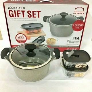 BỘ NỒI ĐÁ CAO CẤP VÀ 2 HỘP THUỶ TINH CHỊU NHIỆT LOCK & LOCK