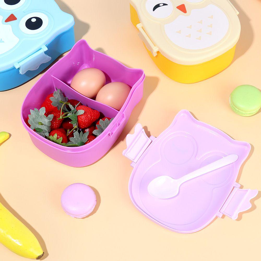 Hộp Đựng Cơm Trưa Hình Cú Mèo Kèm Muỗng Dễ Thương
