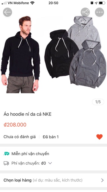 [Thanh lý] Áo hoodie nỉ da cá NKE size M L
