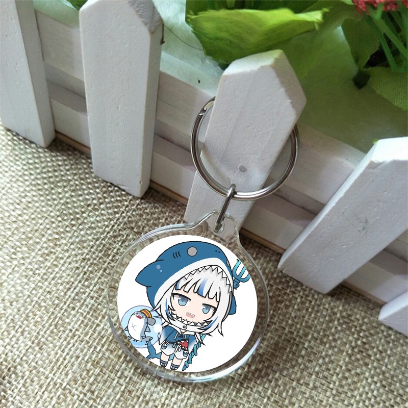 Móc khóa IN HÌNH GAWR GURA Hololive Vtuber anime chibi xinh xắn