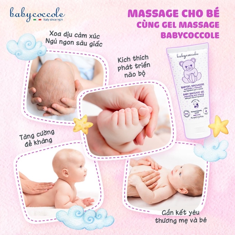 Gel massage cho bé từ sơ sinh Babycoccole 0M+ chiết xuất hạnh nhân 75ml