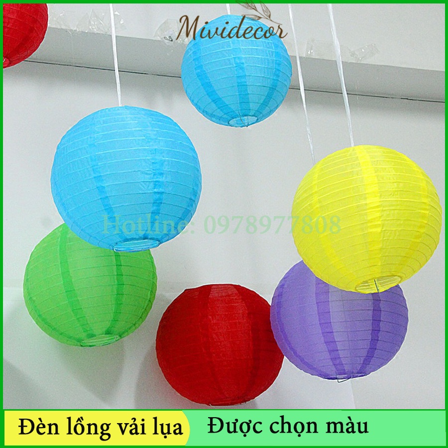 Đèn lồng vải lụa không thấm nước trang trí ngoài trời tổng hợp đủ màu