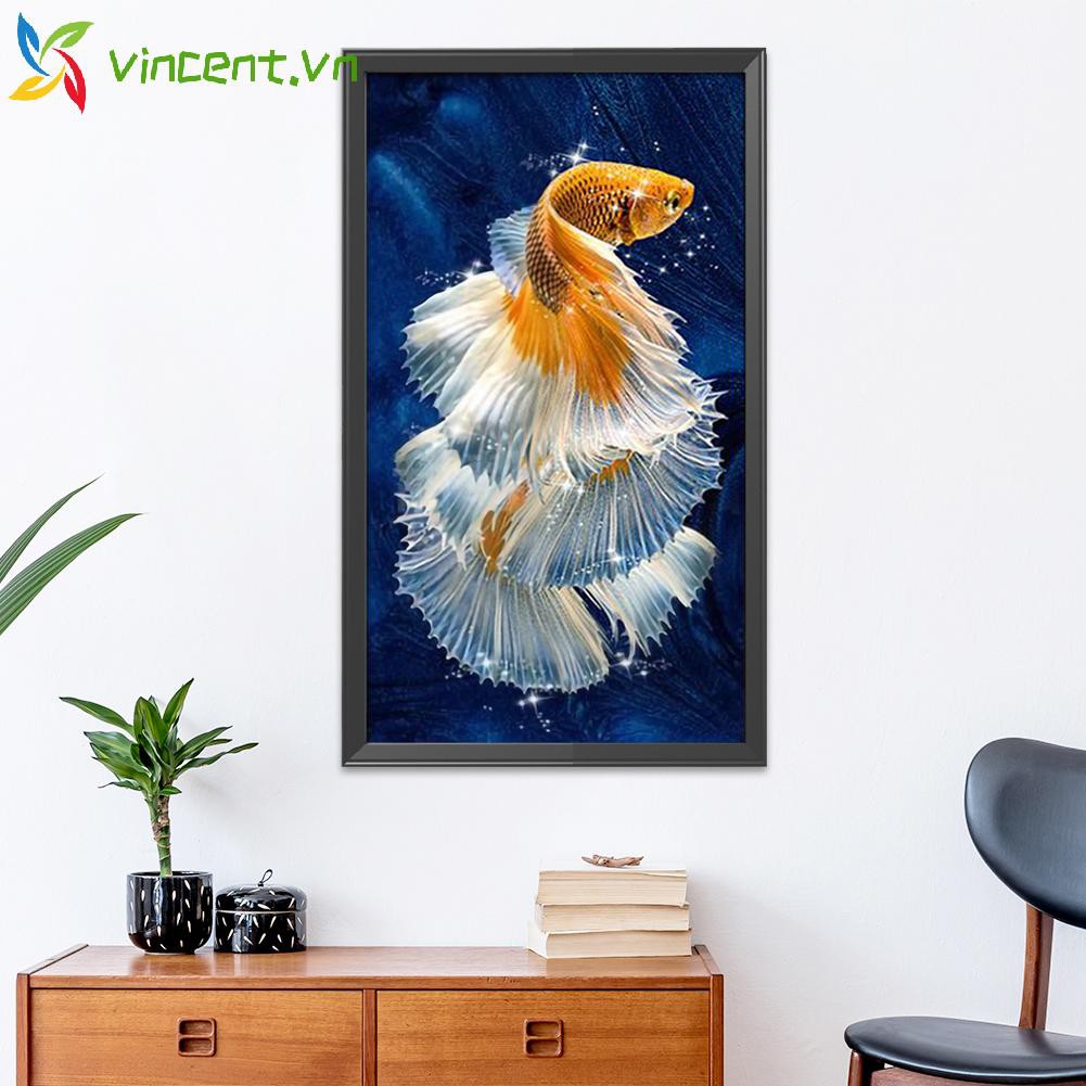 Tranh Thêu Chữ Thập Hình Cá Vàng 11ct